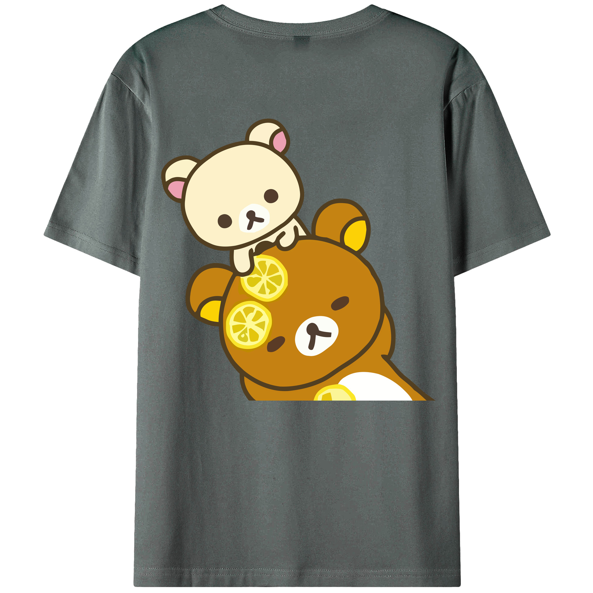 （画像用） リラックマ リラックマ キイロイトリ Rilakkuma Korilakkuma Kiiroitori 綿100％ メンズ半袖Tシャツ（バックプリント） 通気性